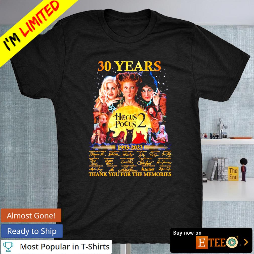 30 years Hocus Pocus 2 1993 2023 thank you for the memories signature T-shirt