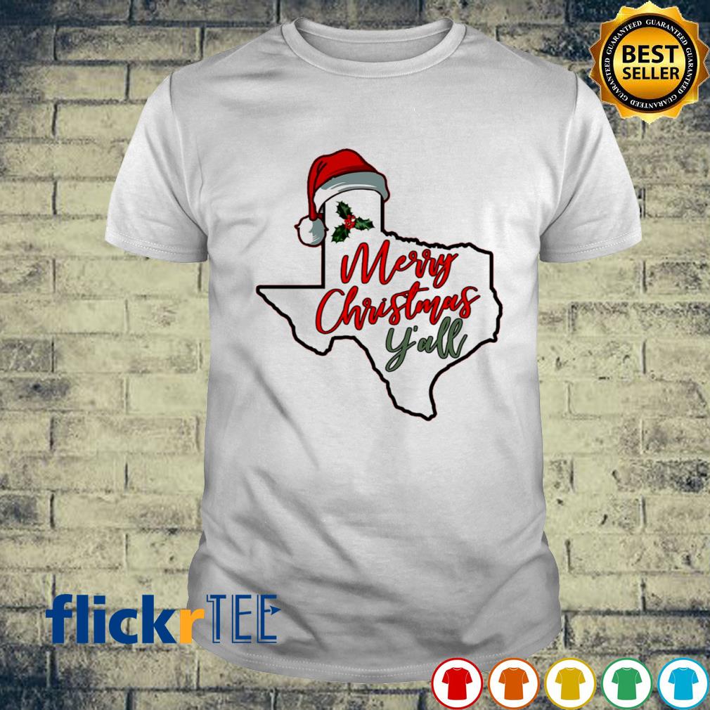 Merry Christmas Y'all Southern Texas santa hat shirt